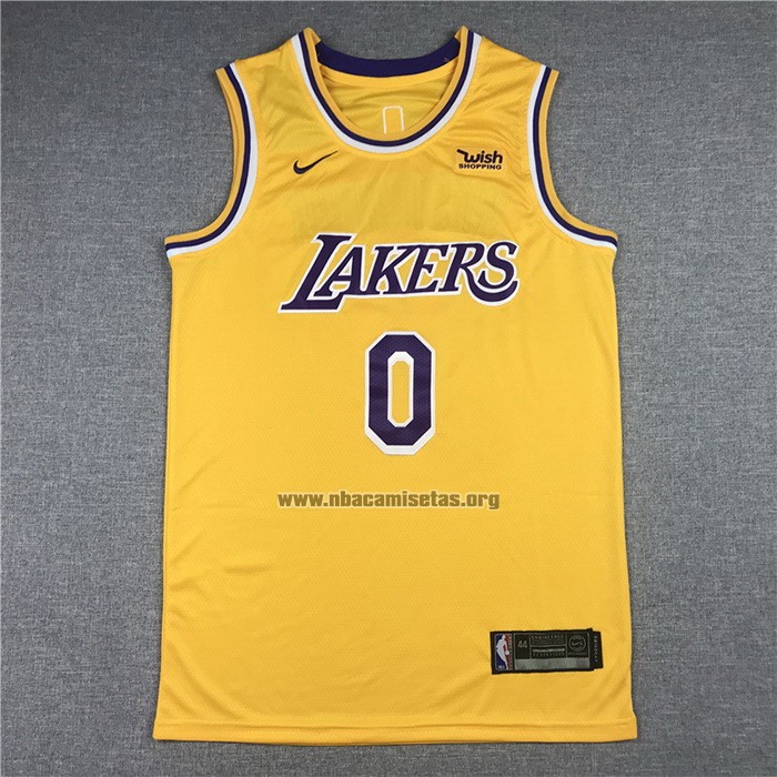 Camiseta Los Angeles Lakers Russell Westbrook NO 0 Icon 2020 Amarillo